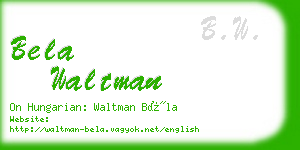 bela waltman business card
